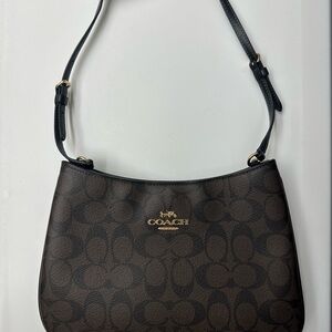 Coach Signature Brown and Black Shoulder Bag